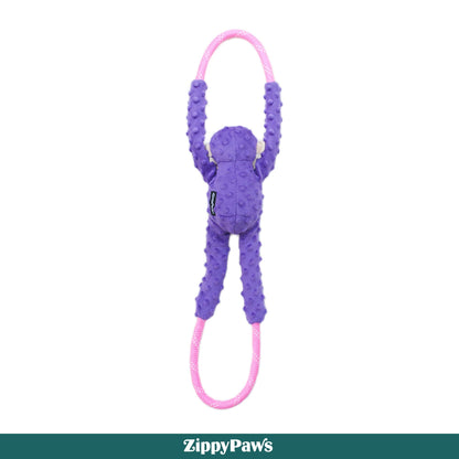 Zippy Paws RopeTugz Monkey Purple Plush Toy for Dogs