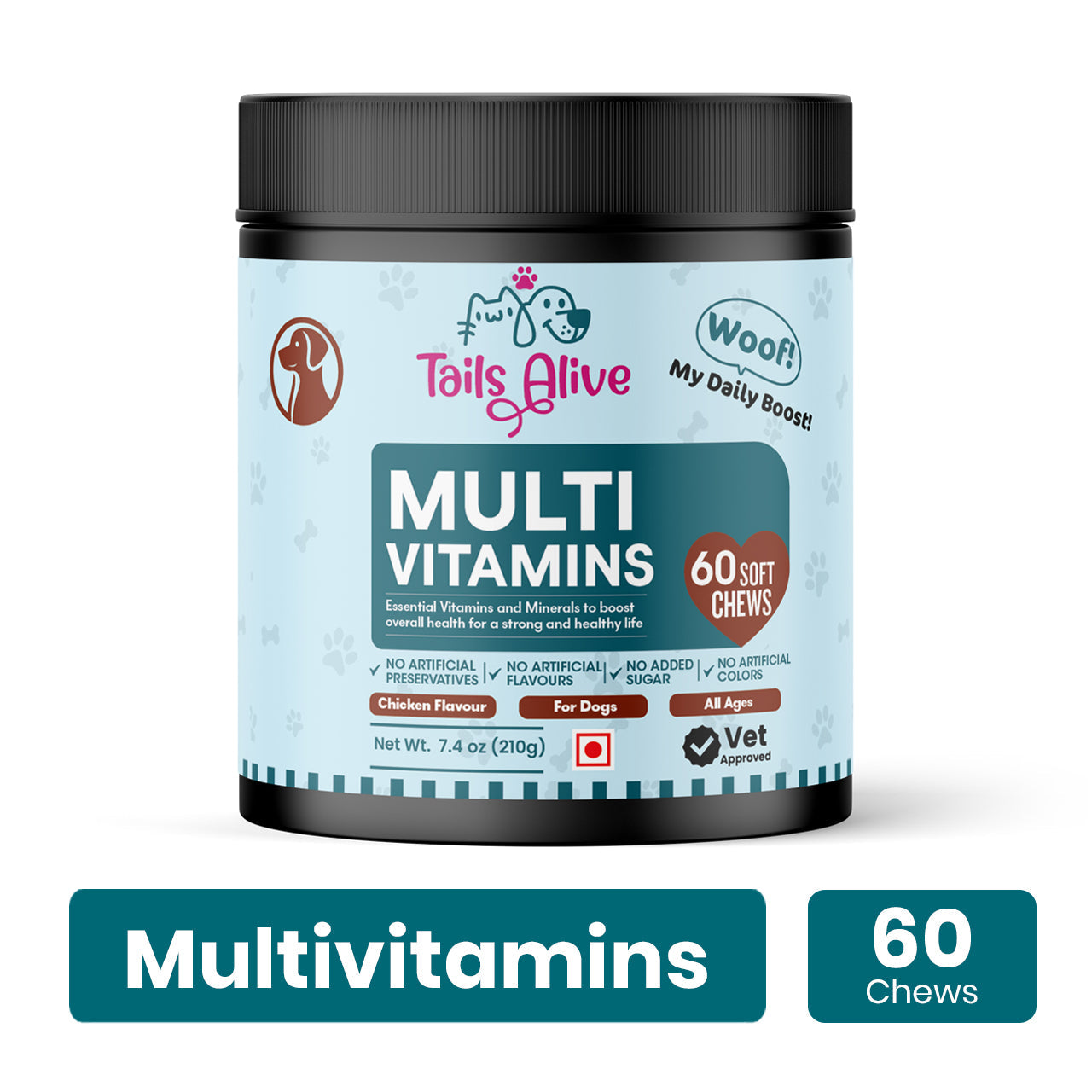 TailsAlive Chicken Flavour Multivitamin Soft Chews Supplement for Dogs