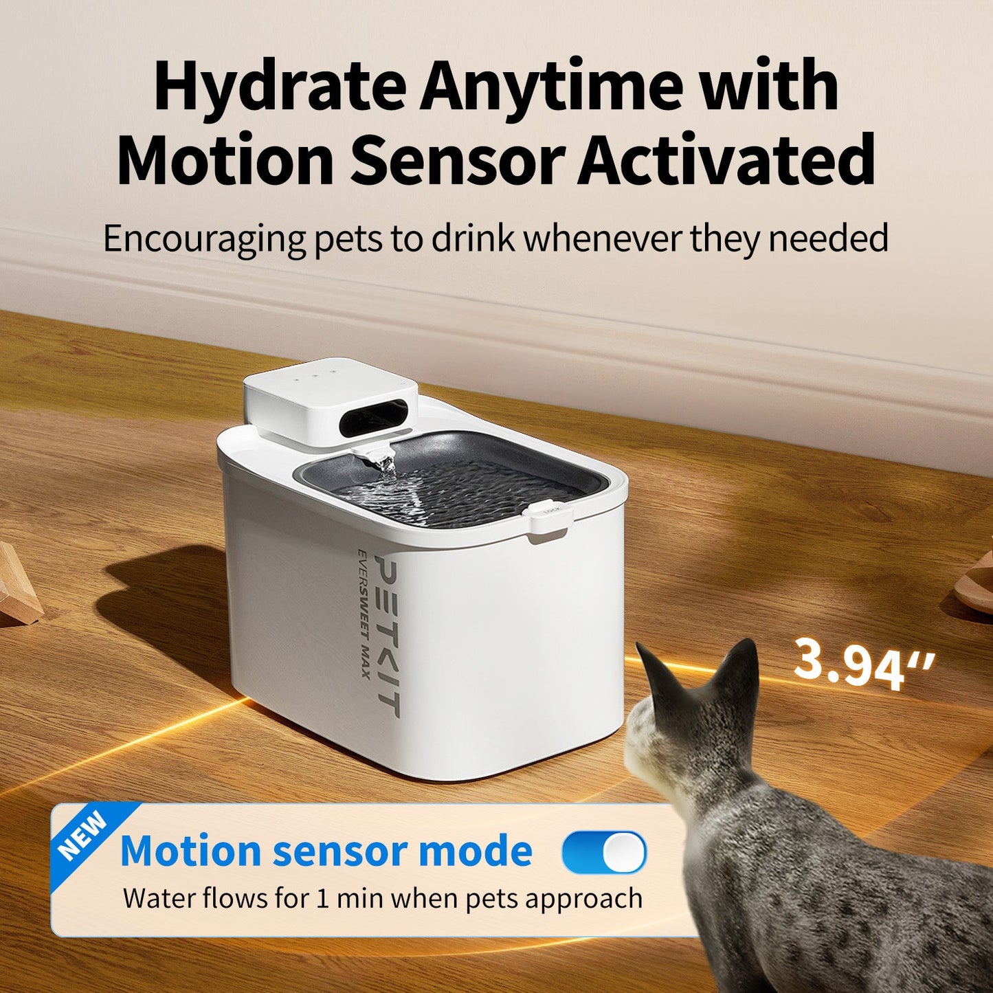 Petkit Eversweet Max Cordless Smart Automatic Water Fountain for Cats & Dogs (White)