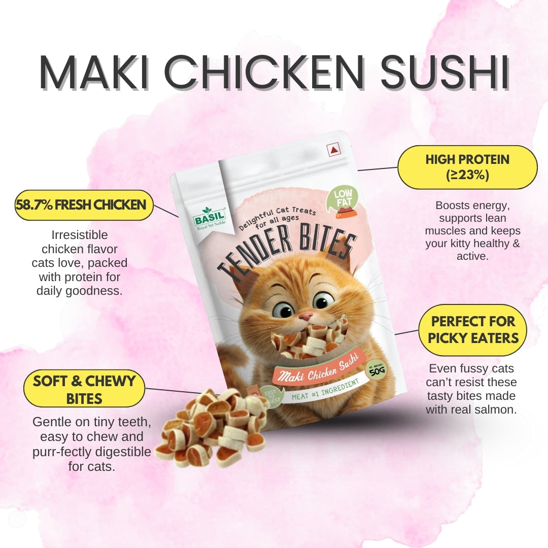 Basil Tender Bites Maki Sushi Cat Treats