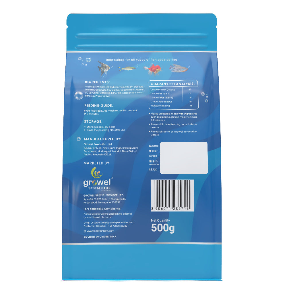 Growel Rainbow Mini 1.8mm Floating Pellet for Fish