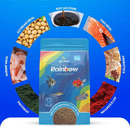 Growel Rainbow Mini 1.8mm Floating Pellet for Fish