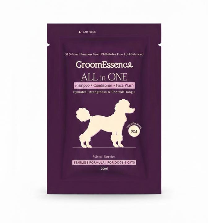 GroomEssence Mixed Berries All in One Shampoo+Conditioner+Face Wash for Dogs & Cats