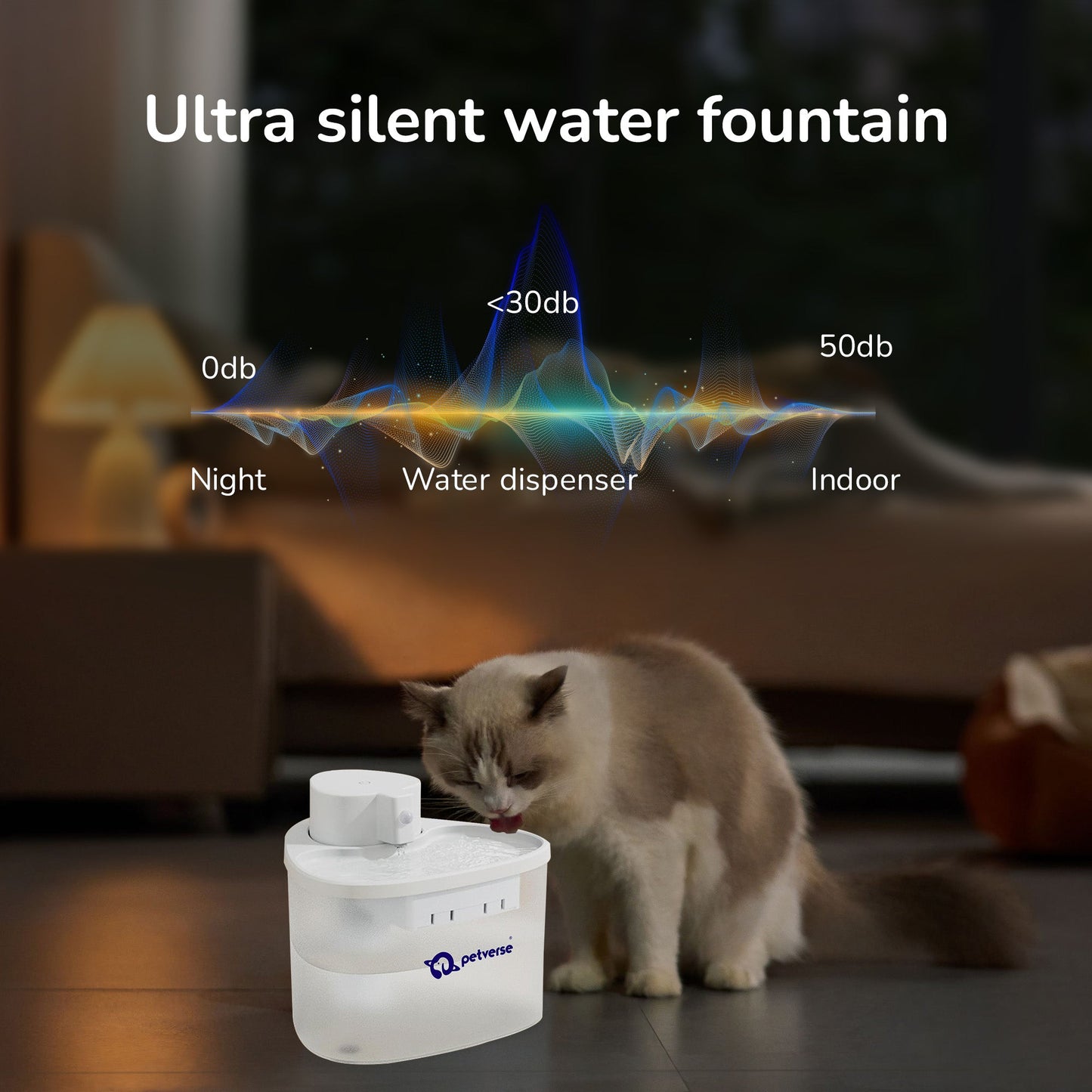 Petverse Wireless Water Fountain for Dogs & Cats (White)