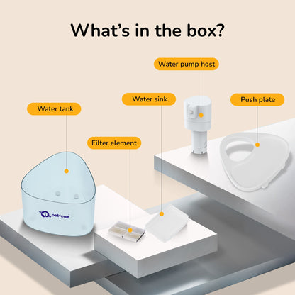 Petverse Wireless Water Fountain for Dogs & Cats (White)