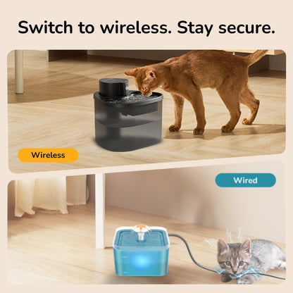Petverse Wireless Water Fountain for Dogs & Cats (Black)