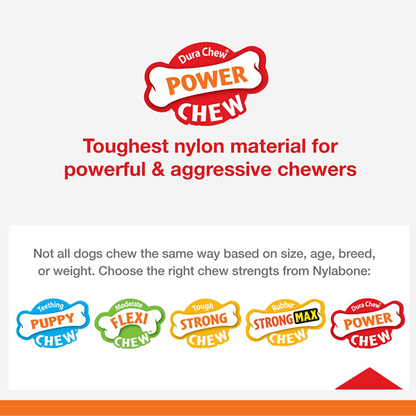 Nylabone Original Flavoured Power Chew Textured Bone (Beige)
