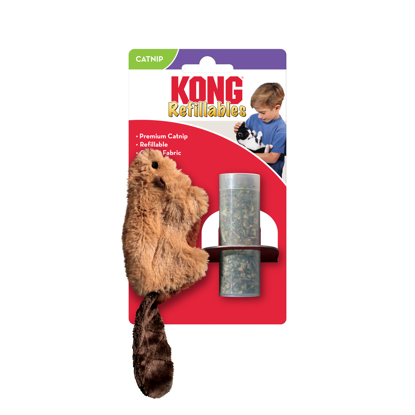 Kong Refillables Beaver Toy for Cats (Brown)