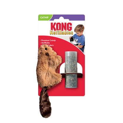 Kong Refillables Beaver Toy for Cats (Brown)