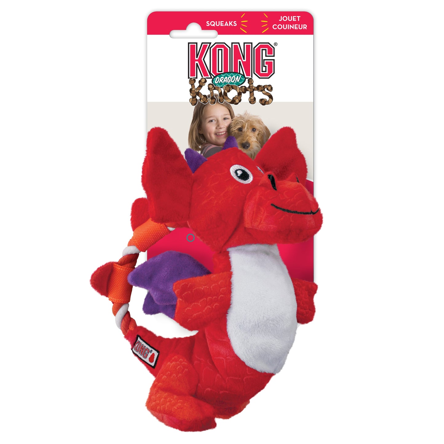 Kong Dragon Knots Toy for Dogs  (Red)