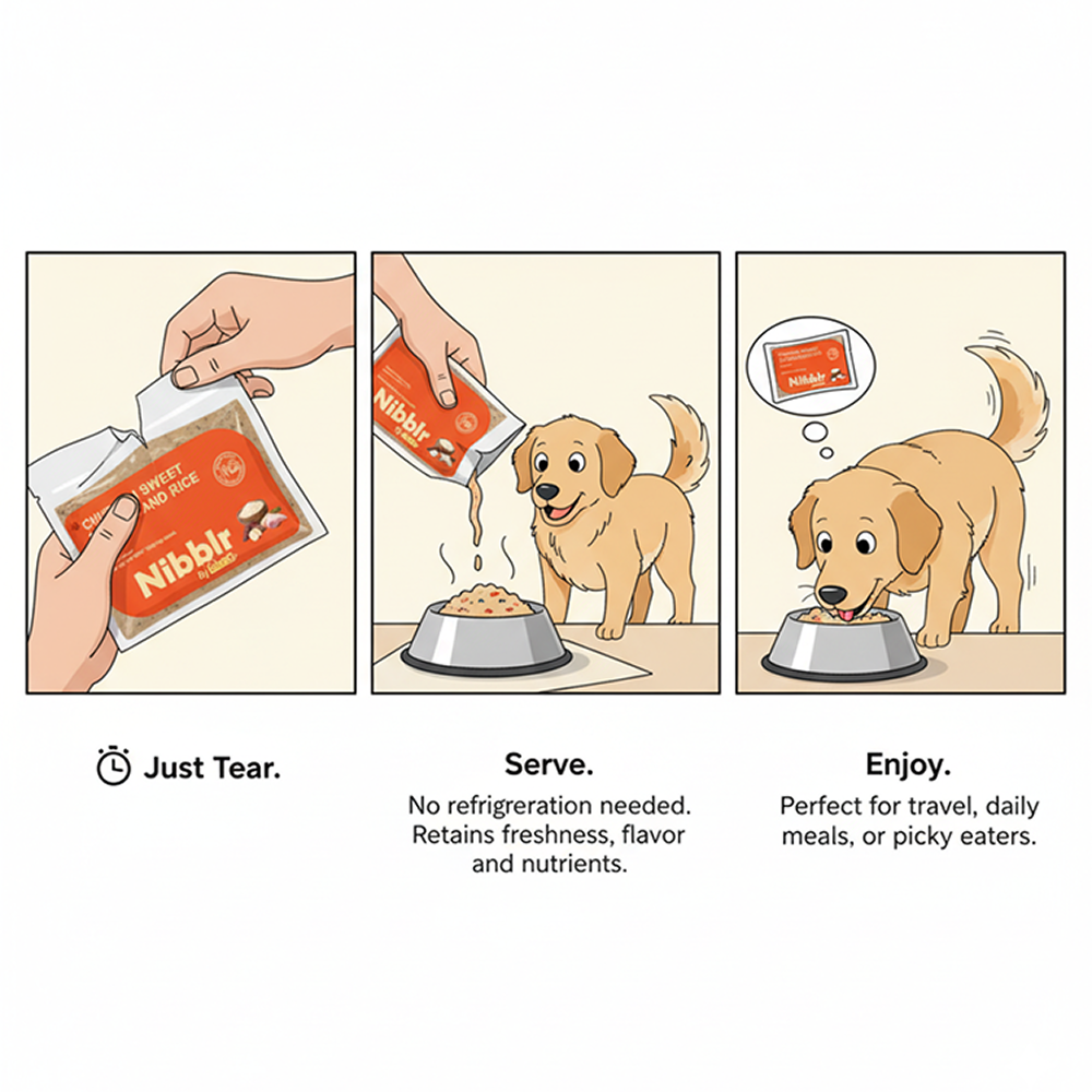 Nibblr By Nootie Wholesome Chicken Sweet Potato & Rice Ready to Eat Meal Dog Wet Food