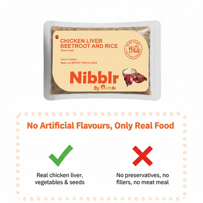 Nibblr By Nootie Wholesome Chicken Liver Beetroot & Rice Ready to Eat Meal Dog Wet Food