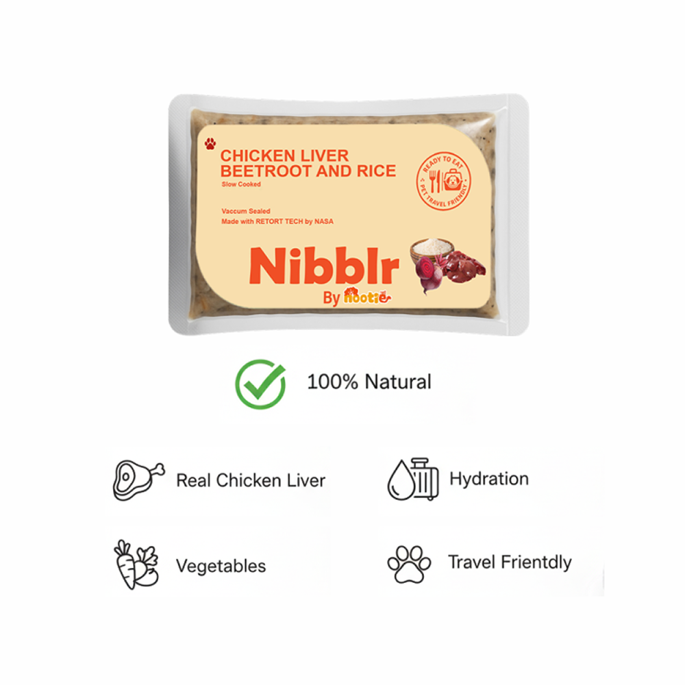 Nibblr By Nootie Wholesome Chicken Liver Beetroot & Rice Ready to Eat Meal Dog Wet Food
