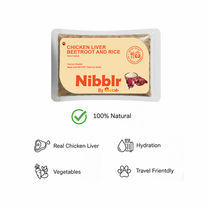 Nibblr By Nootie Wholesome Chicken Liver Beetroot & Rice Ready to Eat Meal Dog Wet Food