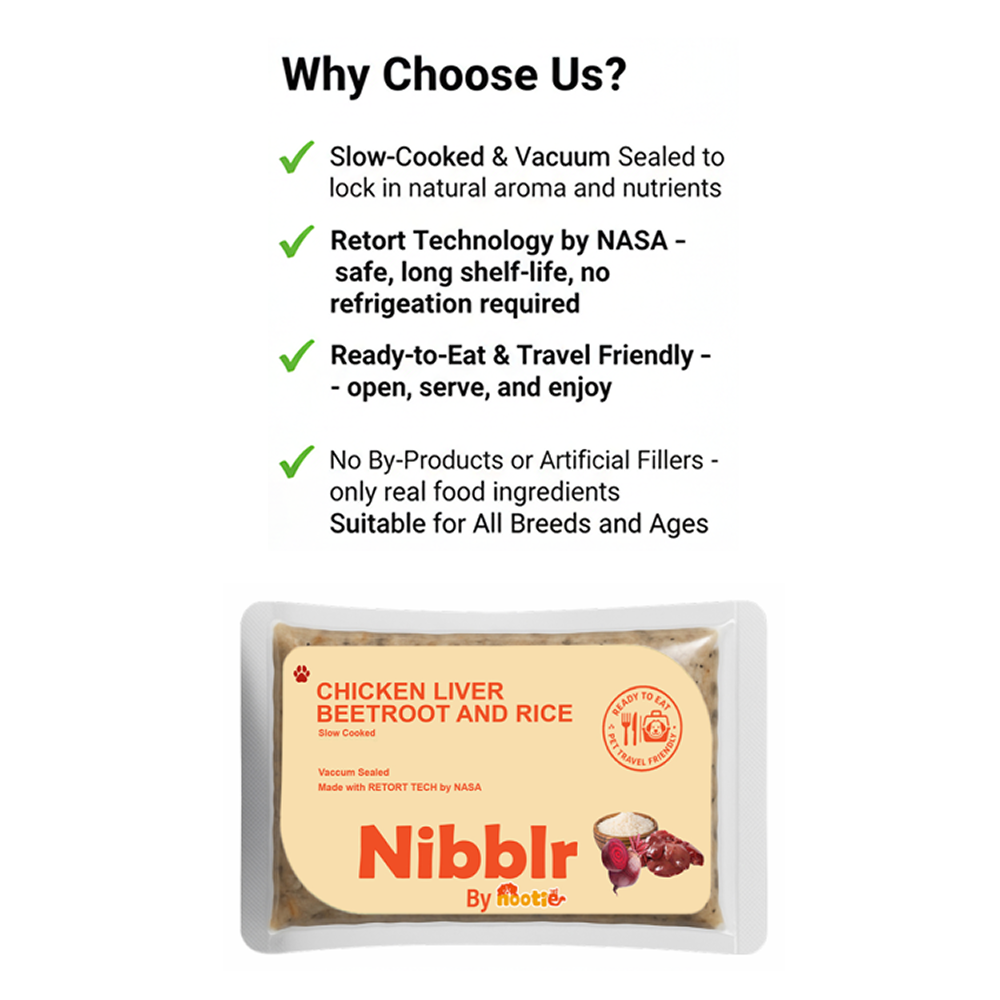 Nibblr By Nootie Wholesome Chicken Liver Beetroot & Rice Ready to Eat Meal Dog Wet Food