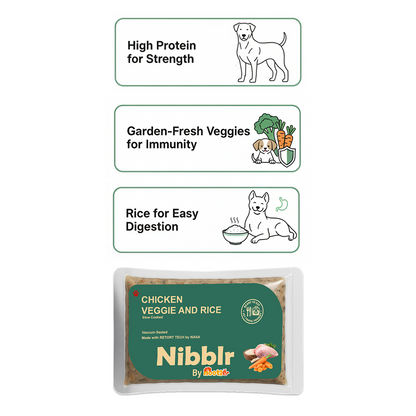 Nibblr By Nootie Wholesome Chicken Veggie & Rice Ready to Eat Meal Dog Wet Food