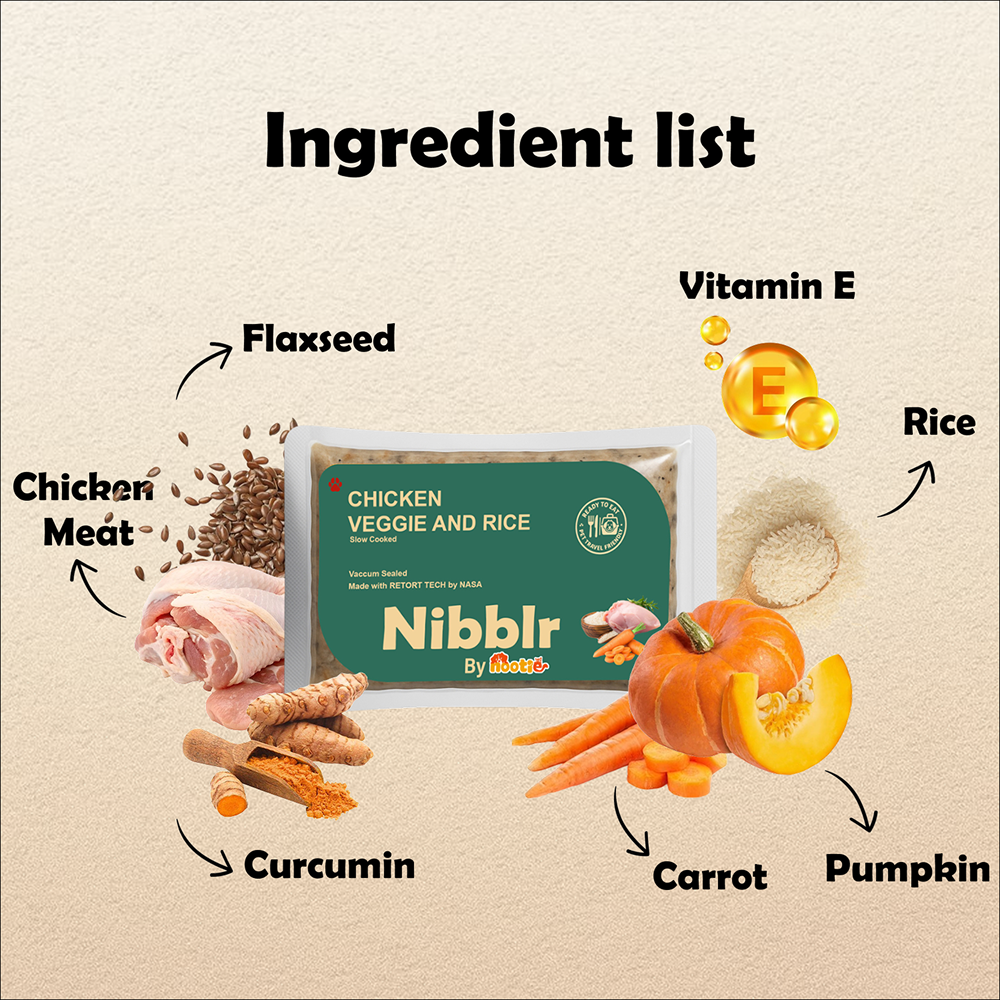 Nibblr By Nootie Wholesome Chicken Veggie & Rice Ready to Eat Meal Dog Wet Food