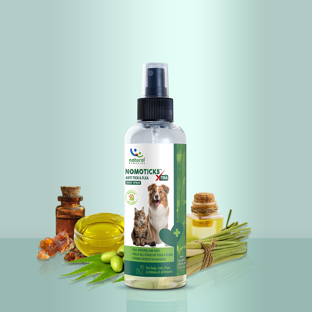 Natural Remedies Nomo Ticks Xtra Body Spray for Dogs and Cats 25mL