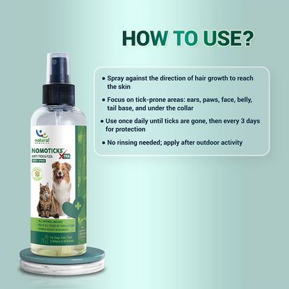 Natural Remedies Nomo Ticks Xtra Body Spray for Dogs and Cats