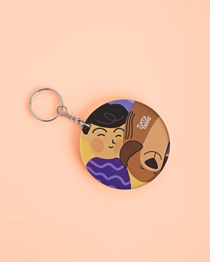 Furry Tales Ollie Snuggles Dad Acrylic Key Chain