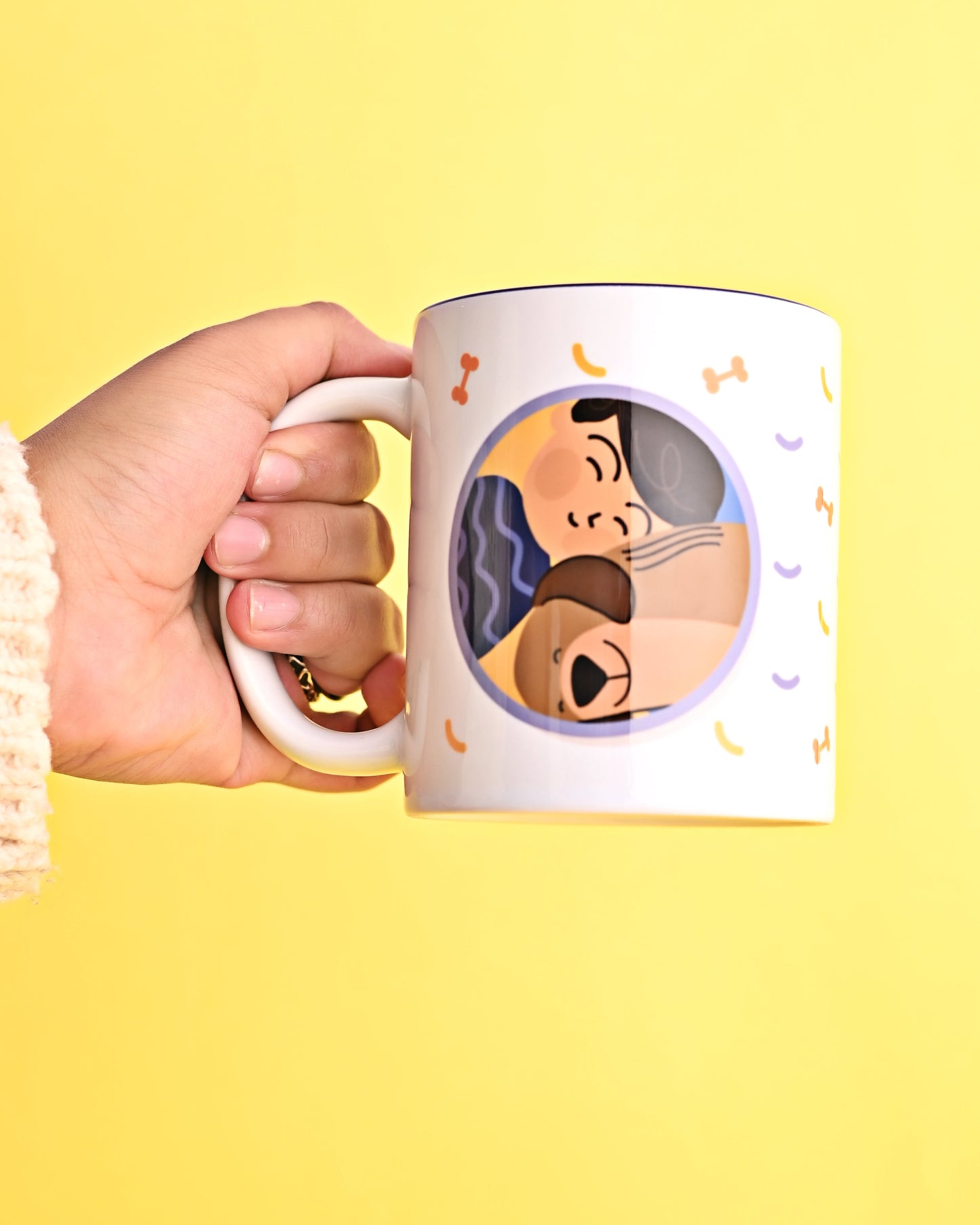 Furry Tales Ollie Snuggles Dad Ceramic Coffee Mug (White)