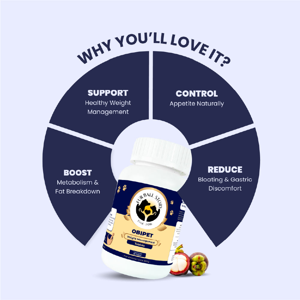 FurBall Story Obipet Weight Management Tablets for Dogs