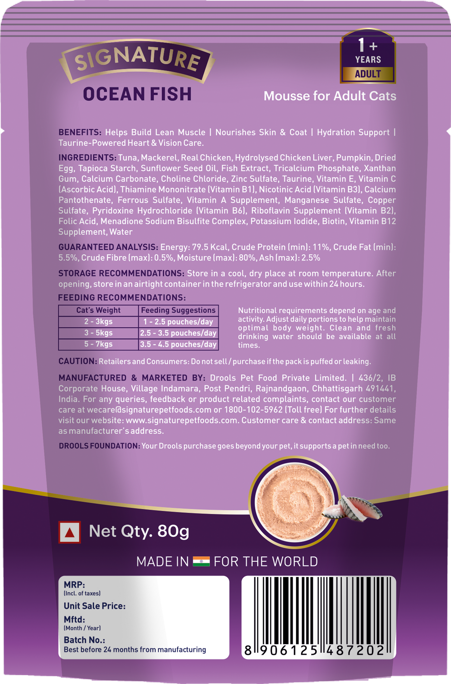 Signature Grain Zero Ocean Fish Mousse Adult Cat Wet Food