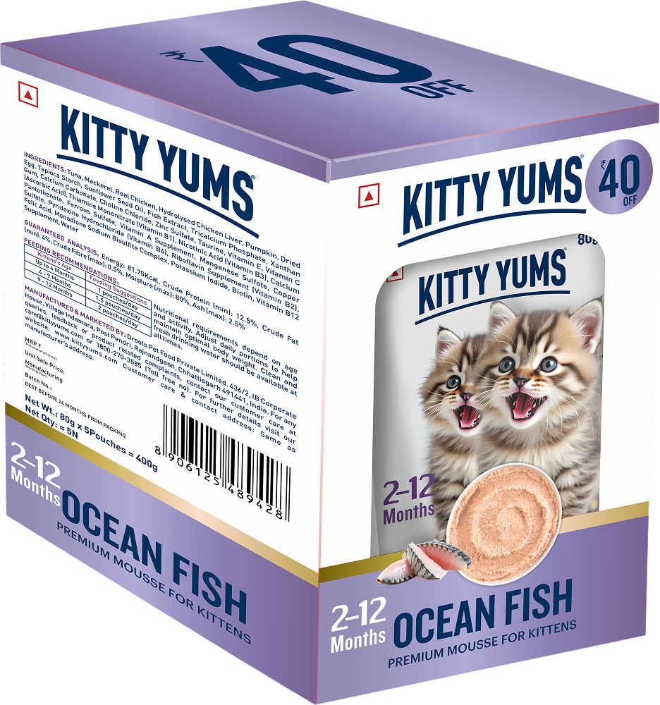 Kitty Yum Ocean Fish Mousse Kitten Cat Wet Food