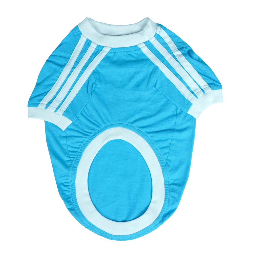 Pets Way Dive In Stripes Tshirt for Dogs (Ocean)