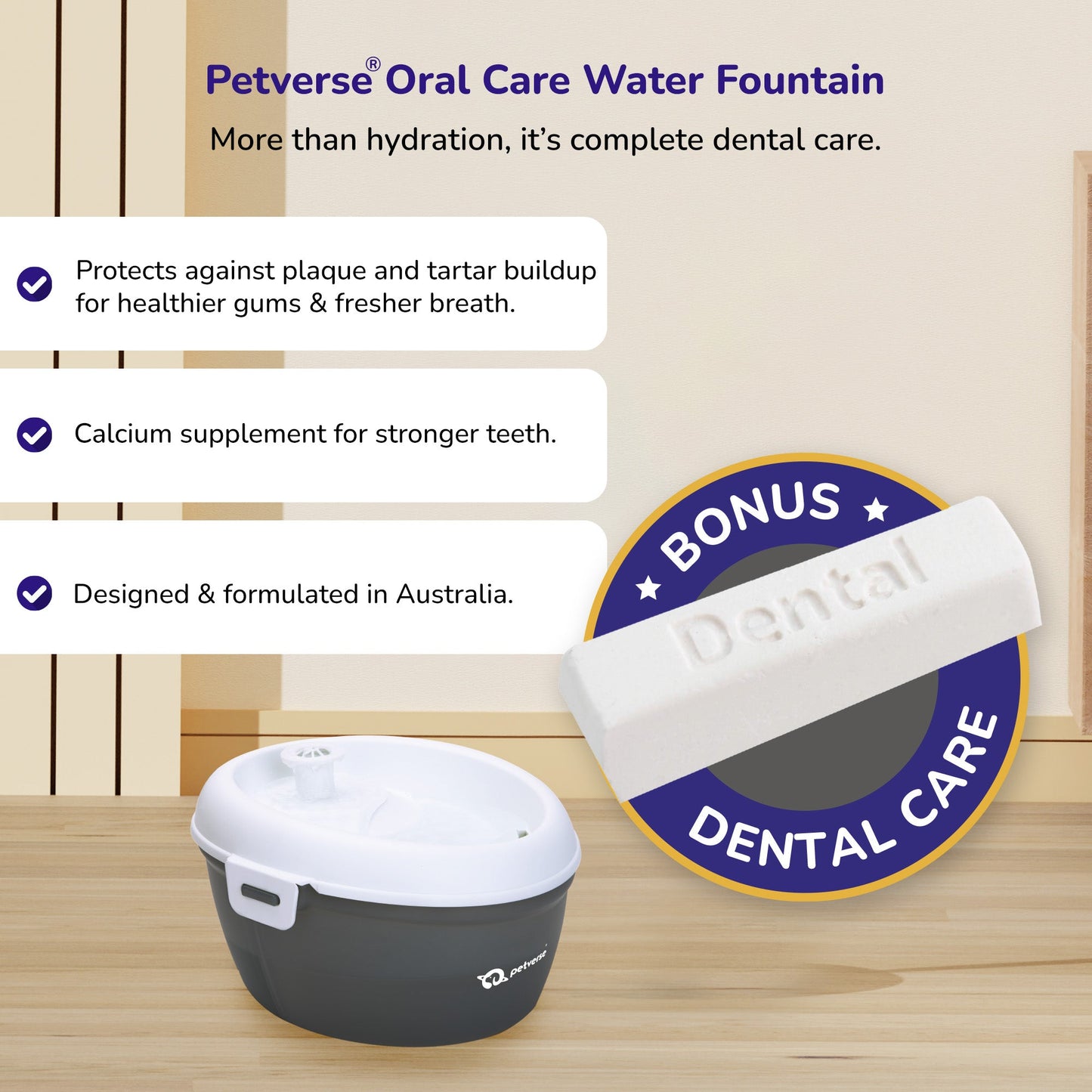Petverse Oral Care Water Fountain for Dogs & Cats