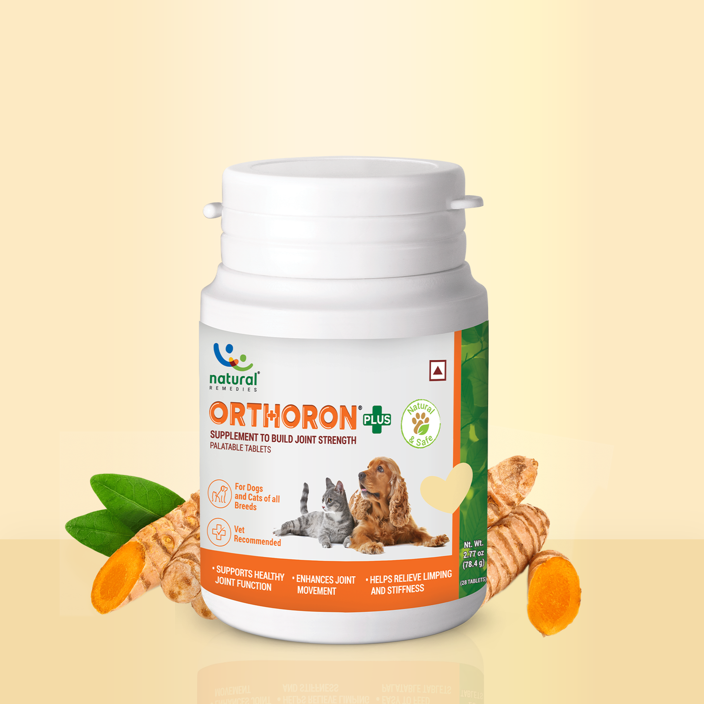 Natural Remedies Orthoron Plus Joint Supplement Tablets for Dogs and Cats