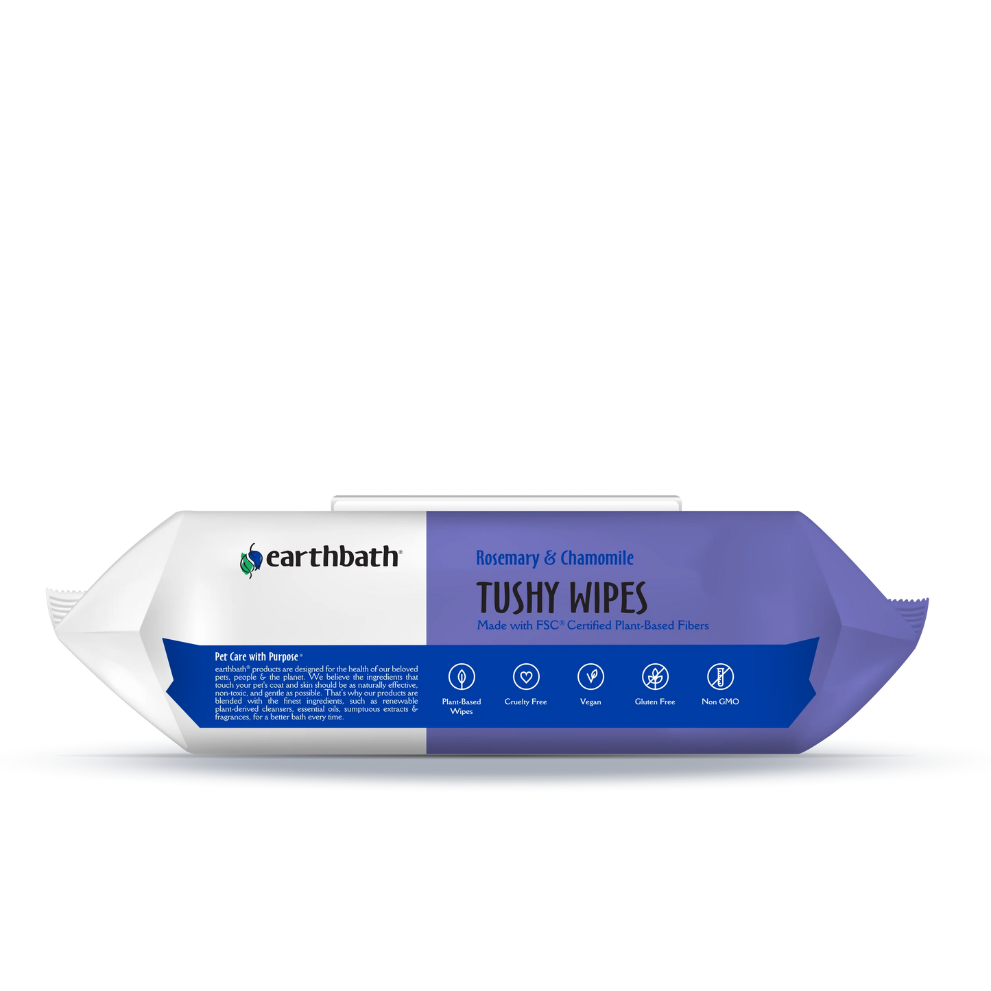 EarthBath Rosemary and Chamomile Scented Tushy Wipes for Dogs and Cats