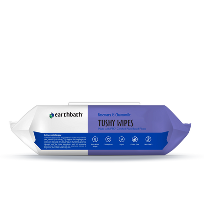 EarthBath Rosemary and Chamomile Scented Tushy Wipes for Dogs and Cats