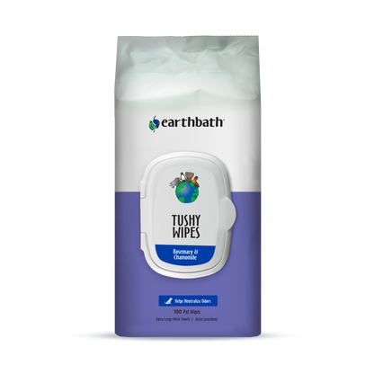 EarthBath Rosemary and Chamomile Scented Tushy Wipes for Dogs and Cats