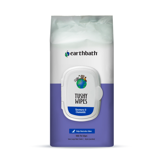 EarthBath Rosemary and Chamomile Scented Tushy Wipes for Dogs and Cats