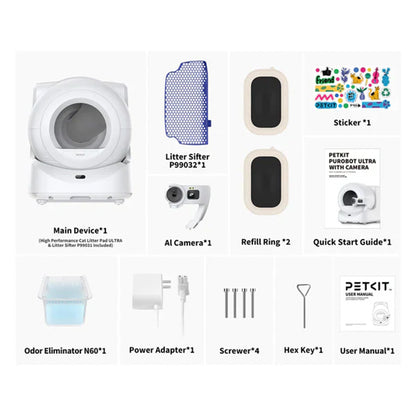 Petkit Purobot Ultra Automatic Self Cleaning Litter Box for Cats (White)