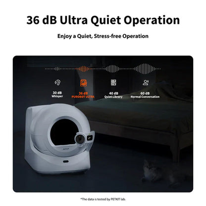 Petkit Purobot Ultra Automatic Self Cleaning Litter Box for Cats (White)