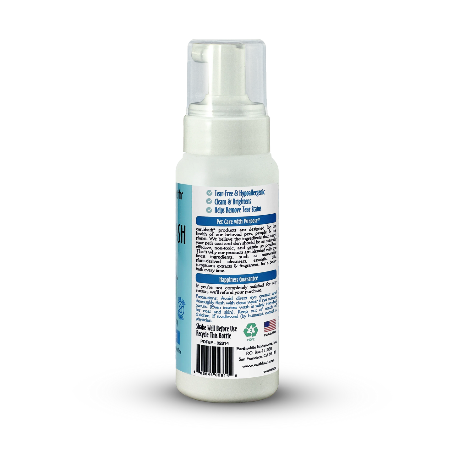 EarthBath Bilberry and Blueberry Scented Foaming Face Wash for Dogs and Cats