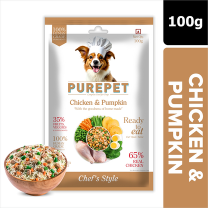 Purepet Pack of 7 Mutton, Chicken, Vegetable & Pumpkin Biryani Fresh Food for Dogs