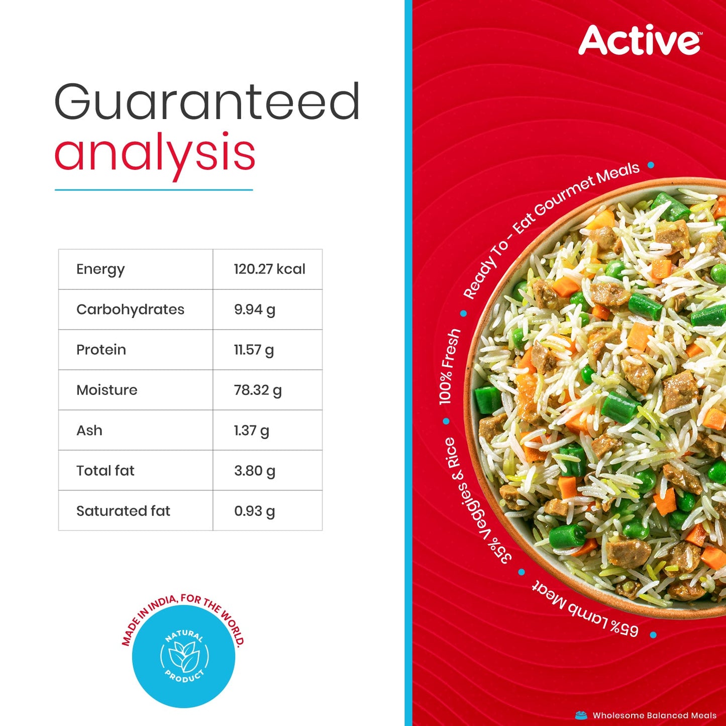 Active Weekly Combo Packof 4 Biryani Fresh Food For Dogs (Buy 1 Get 1)
