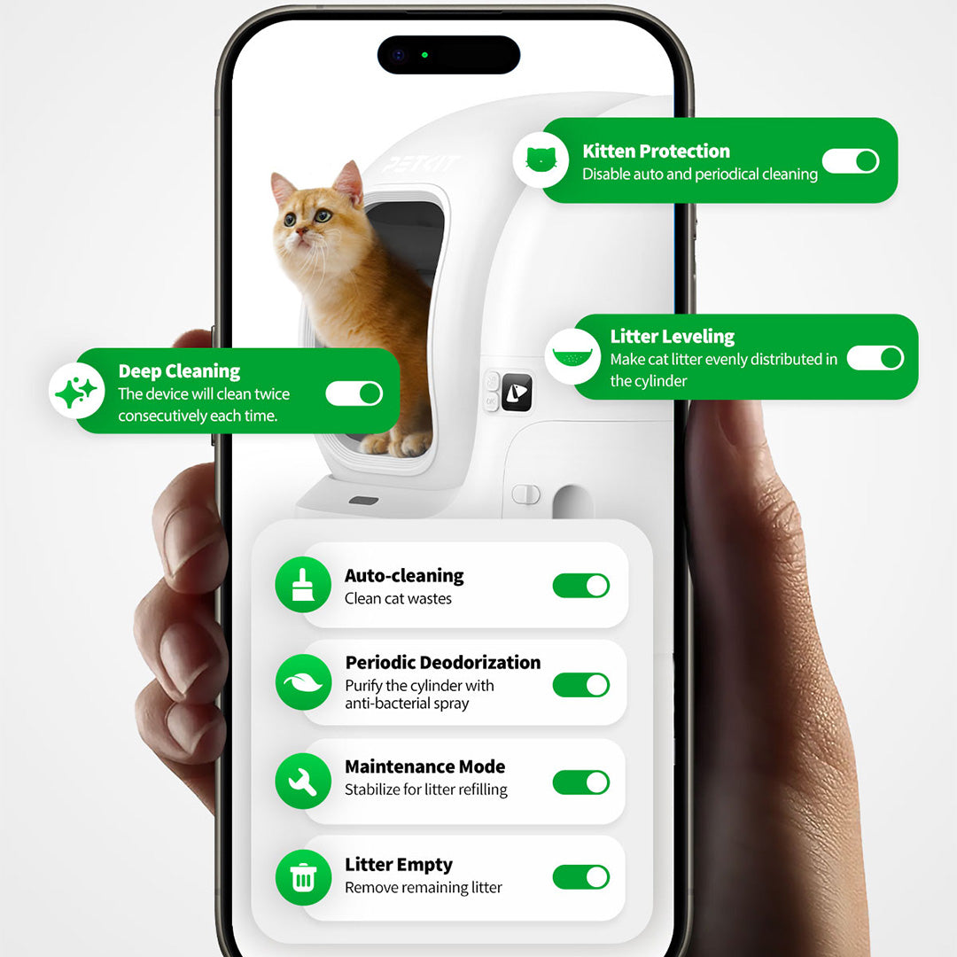 Petkit PuraMax2 Automatic Self Cleaning App Controlled 2.4G WiFi Litter Box for Cats (White)
