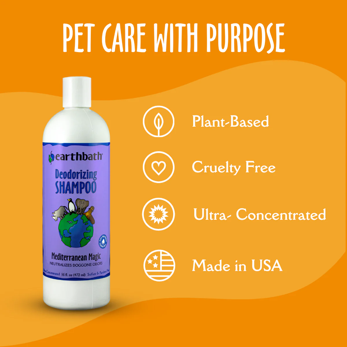 EarthBath Mediterranean Magic Deodorizing Shampoo for Dogs and Cats