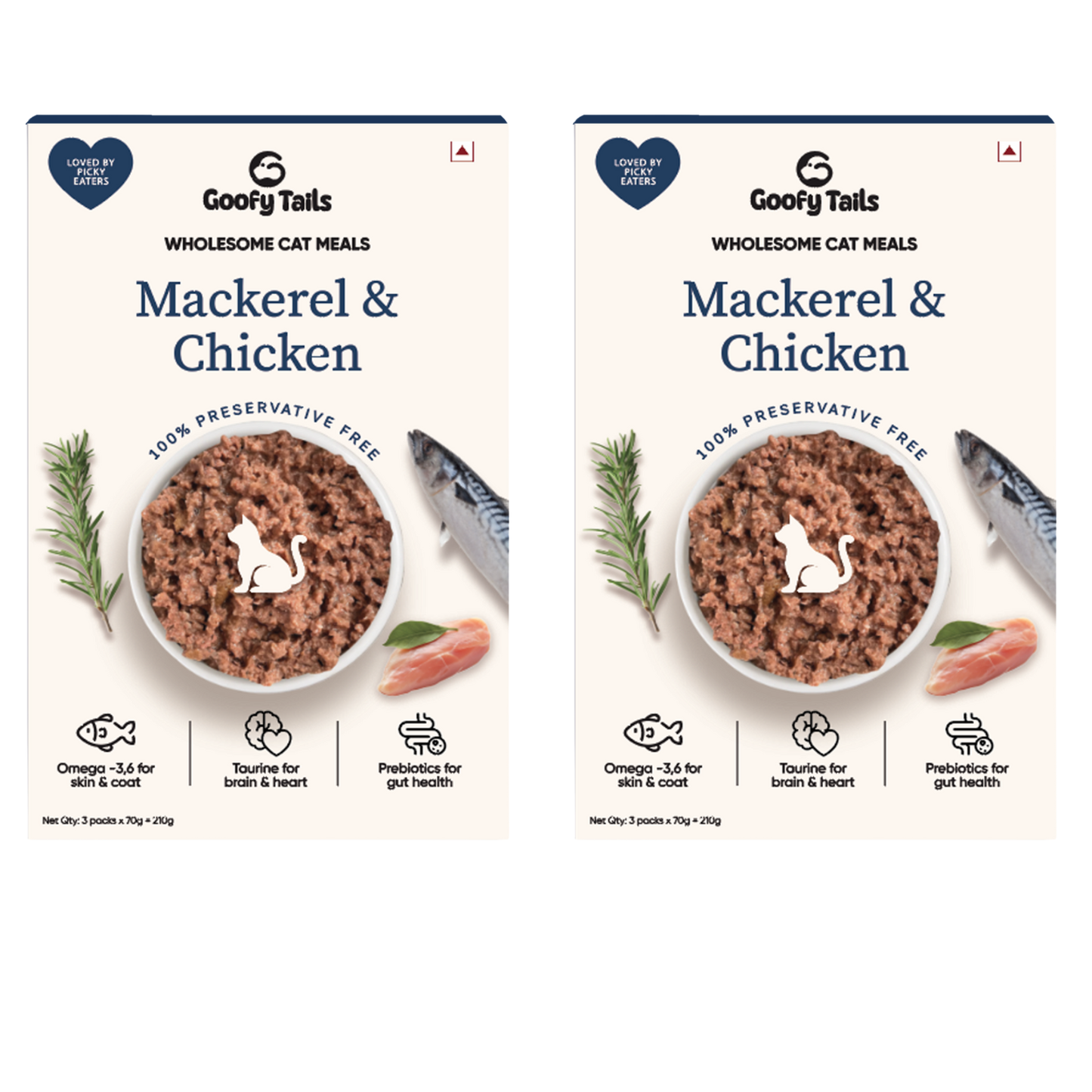 Goofy Tails Mackerel & Chicken Cat Meals