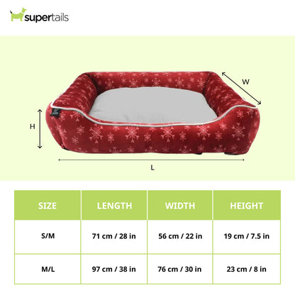Pawpourri Christmas Cuddler Bed for Dogs (Red)