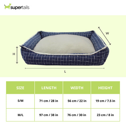 Pawpourri Jacquard Super Soft Sherpa Seat Bed for Dogs (Blue)