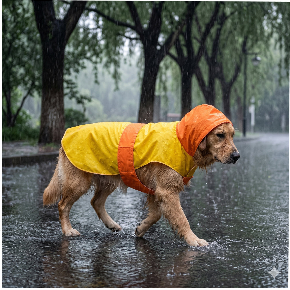 Pets Way Thunder Dog Raincoat for Dogs (Yellow Orange)