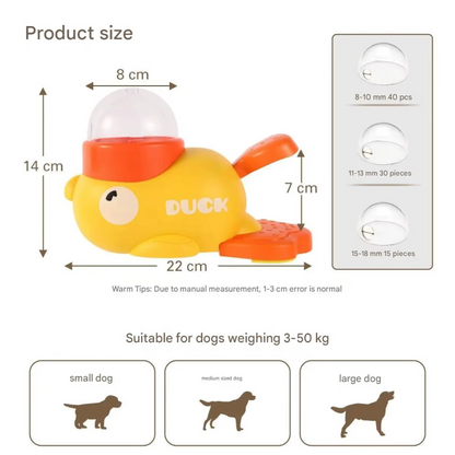 Talking Dog Club Oh Duck 3 Portion Cups Included Treat Dispenser for Dogs and Cats