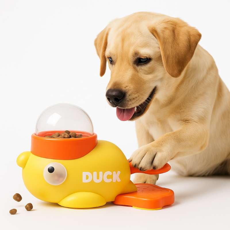 Talking Dog Club Oh Duck 3 Portion Cups Included Treat Dispenser for Dogs and Cats