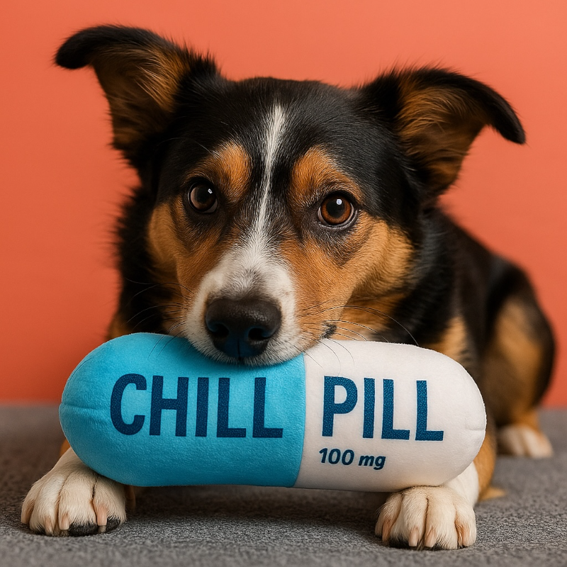 Talking Dog Chill Pill Plush Toy for Dogs (Blue)