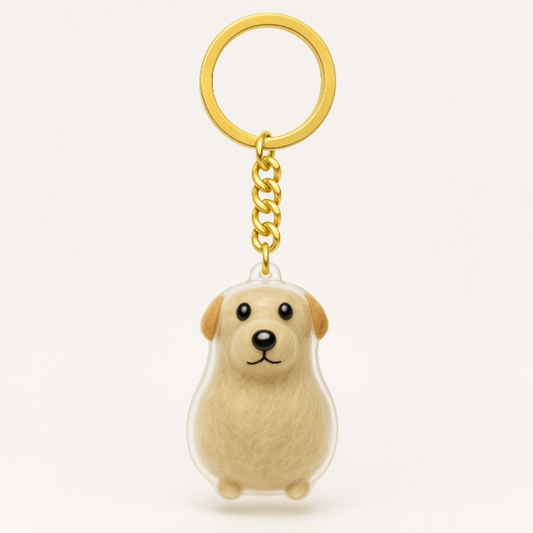 Talking Dog Club Sitting Dog Hair Keepsake Capsule Key Chain